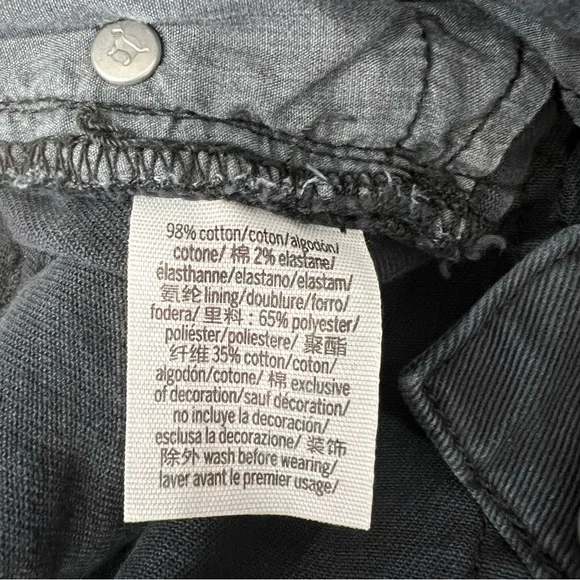 PINK VICTORIA’S SECRET Women's Black Denim Frayed Hem Shorts Sz 4 - Picture 6 of 9